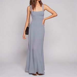 Reformation Cam Maxi Dress in Blue Fog | Size 8 | Orig Price $288